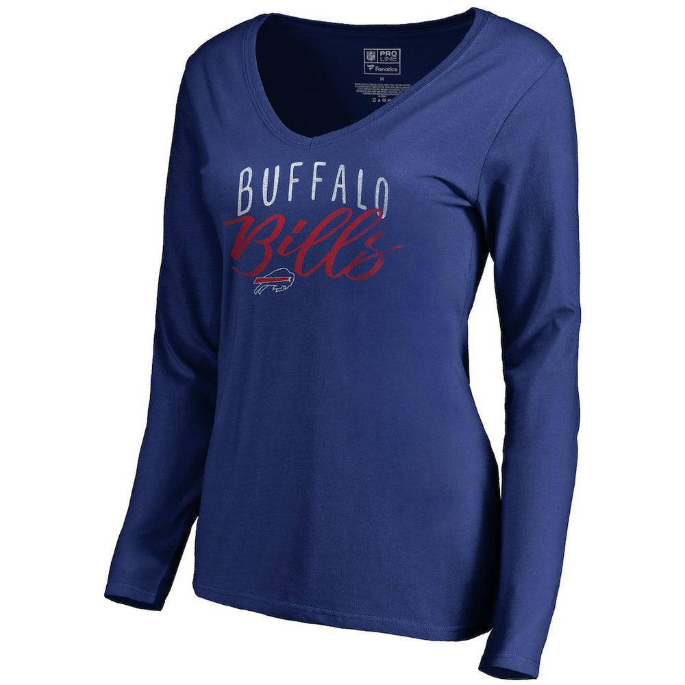 Buffalo Bills Women's Graceful Long Sleeve V-Neck T-Shirt Royal | NFL