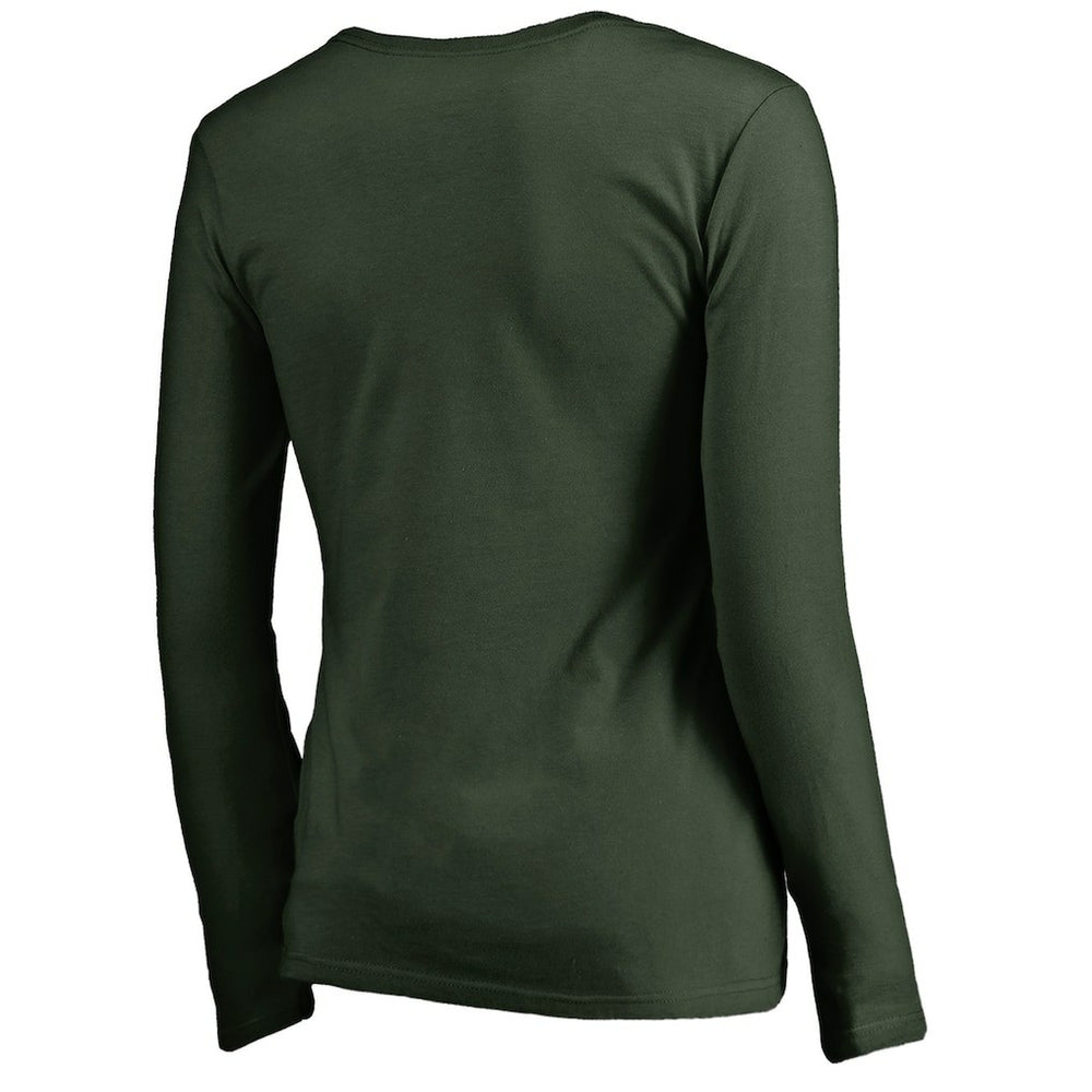 Green Bay Packers Women's Graceful Long Sleeve V-Neck T-Shirt Green | NFL