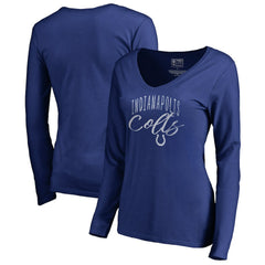 Indianapolis Colts Women's Graceful Long Sleeve V-Neck T-Shirt Royal | NFL