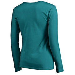 Miami Dolphins Women's Graceful Long Sleeve V-Neck T-Shirt Aqua | NFL