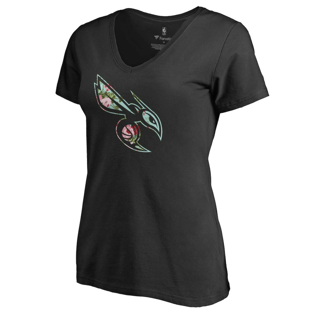 Charlotte Hornets Lovely V-Neck T-Shirt Black - NBA