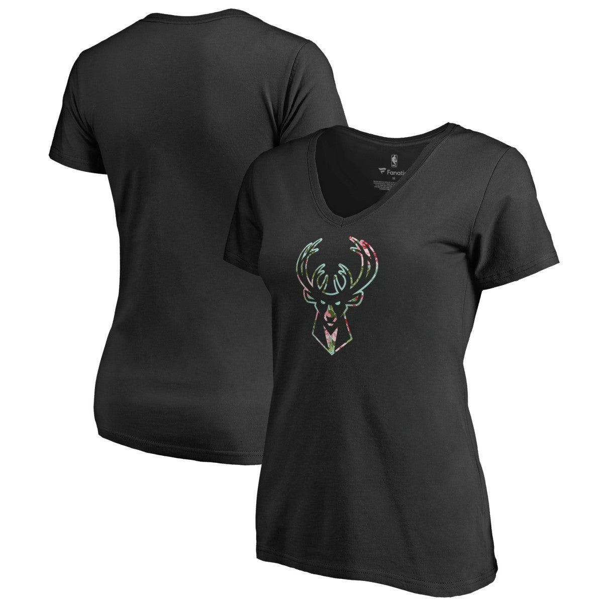 Milwaukee Bucks Lovely V-Neck T-Shirt Black - NBA