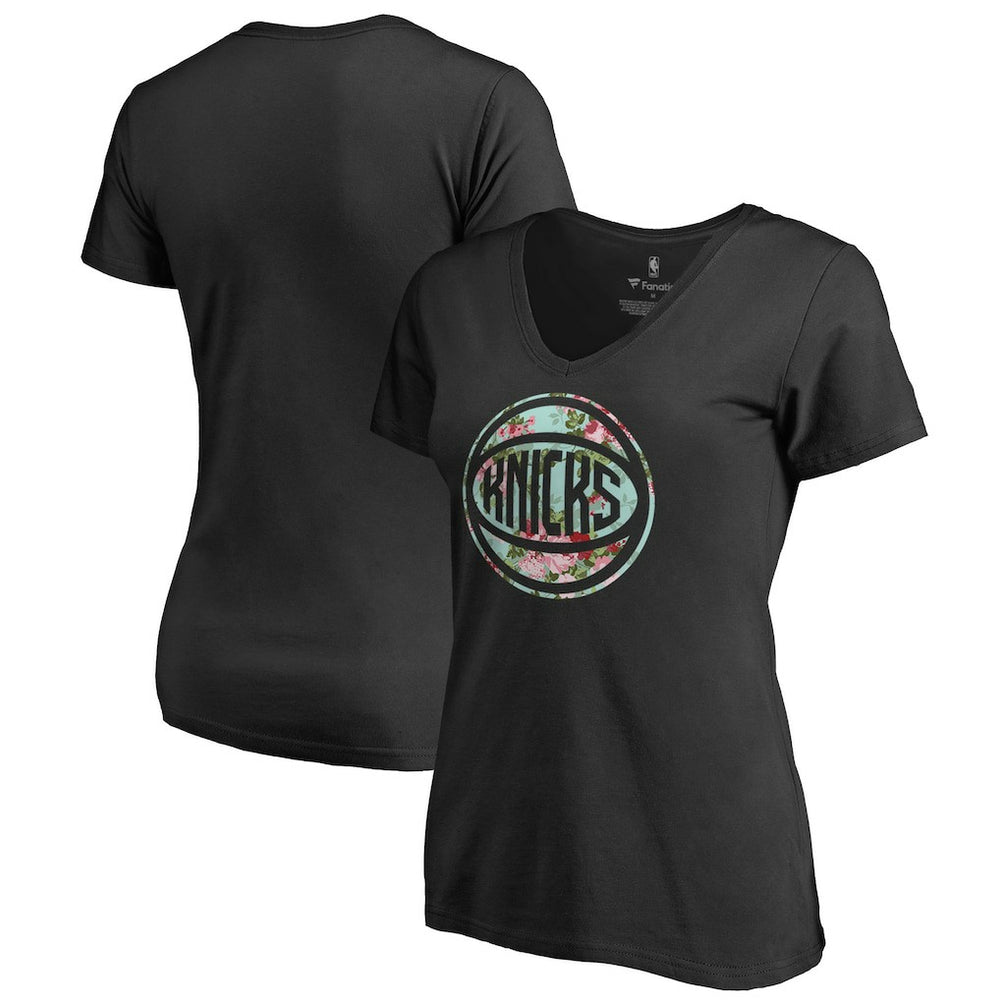 New York Knicks Lovely V-Neck T-Shirt Black - NBA