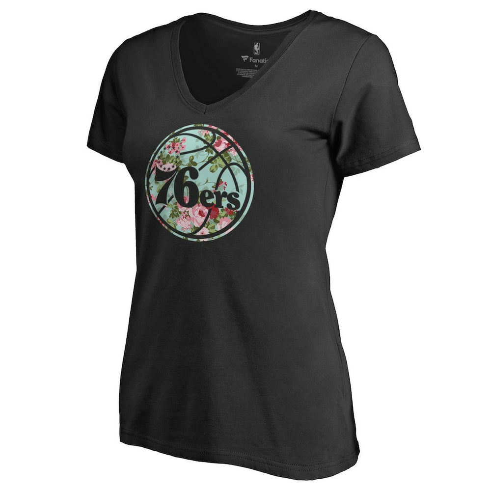 Philadelphia 76ers Lovely V-Neck T-Shirt Black - NBA