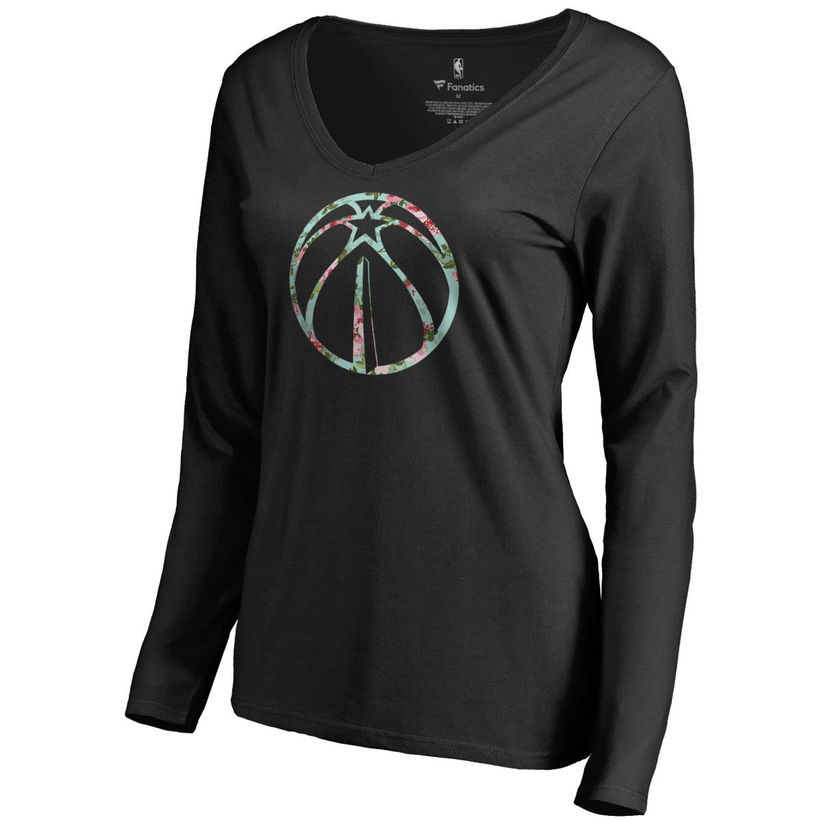 Washington Wizards Women's Lovely V-Neck Long Sleeve T-Shirt Black - NBA