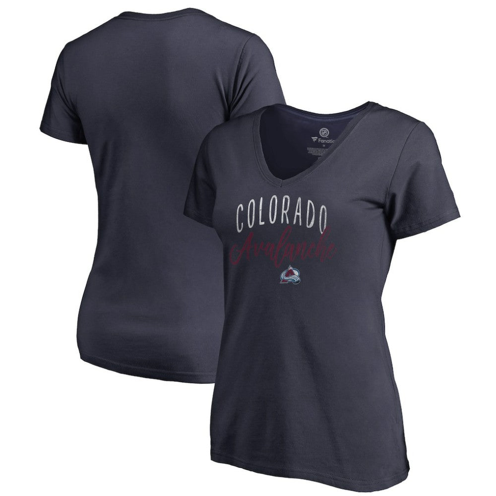 Colorado Avalanche Women's Graceful V-Neck T-Shirt - Navy - NHL