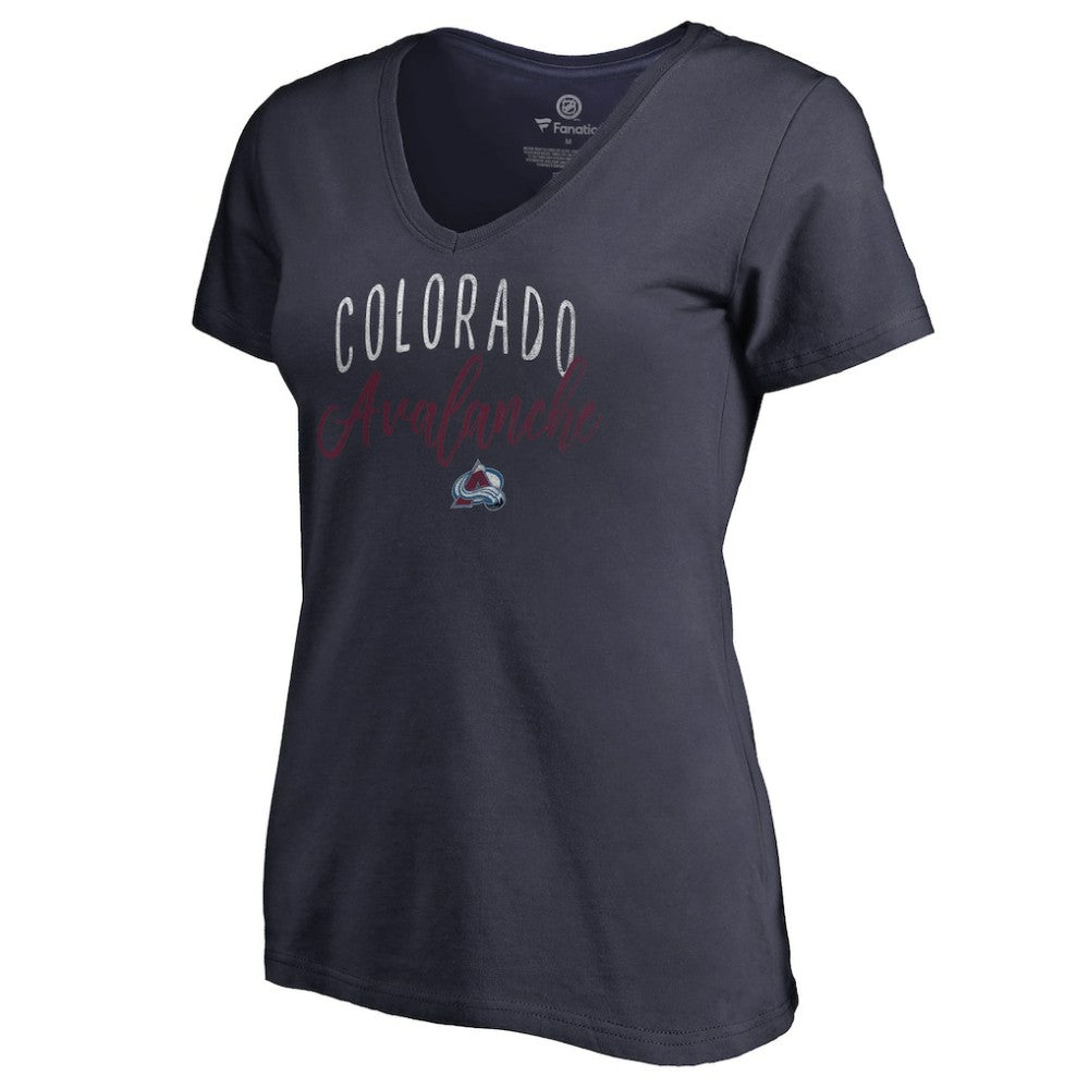 Colorado Avalanche Women's Graceful V-Neck T-Shirt - Navy - NHL