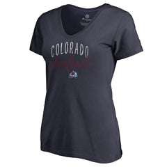 Colorado Avalanche Women's Graceful V-Neck T-Shirt - Navy - NHL
