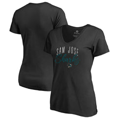 San Jose Sharks Women's Graceful V-Neck T-Shirt - Black - NHL
