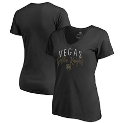 Vegas Golden Knights Women's Graceful V-Neck T-Shirt - Black - NHL