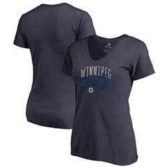 Winnipeg Jets Women's Graceful V-Neck T-Shirt - Navy - NHL