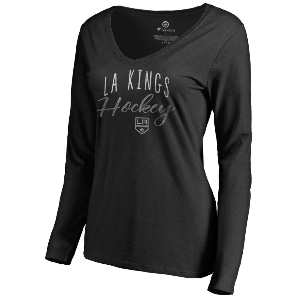 Los Angeles Kings Women's Graceful Long Sleeve V-Neck T-Shirt - Black - NHL
