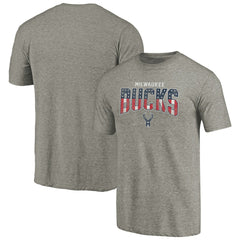 Milwaukee Bucks Freedom Tri-Blend T-Shirt Gray - NBA