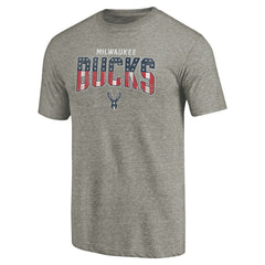 Milwaukee Bucks Freedom Tri-Blend T-Shirt Gray - NBA