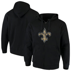 New Orleans Saints G-III Sports by Carl Banks Primary Logo Full-Zip Hoodie Black | NFL
