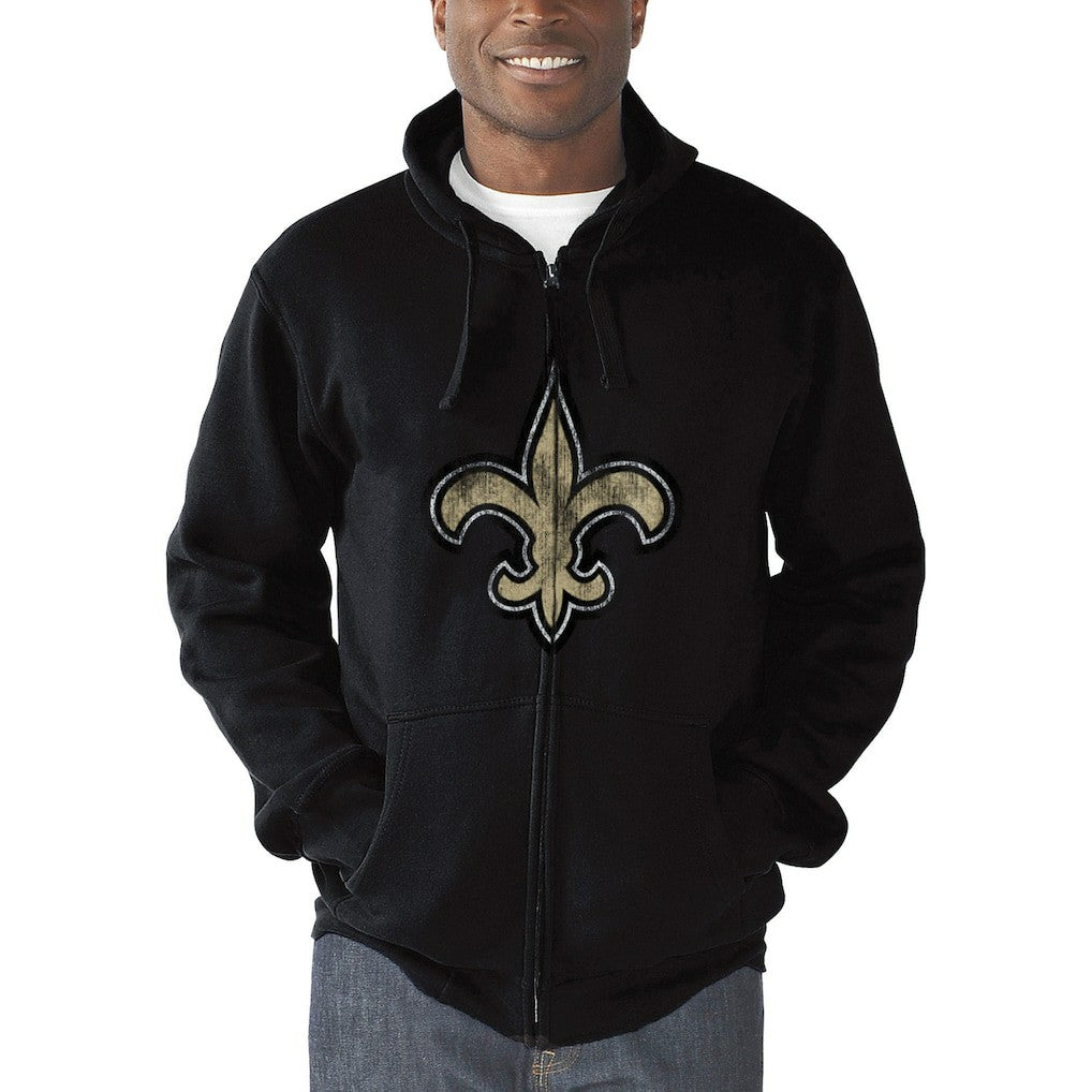 New Orleans Saints G-III Sports by Carl Banks Primary Logo Full-Zip Hoodie Black | NFL