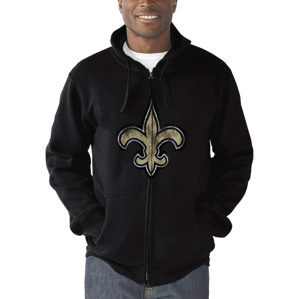 New Orleans Saints G-III Sports by Carl Banks Primary Logo Full-Zip Hoodie Black | NFL