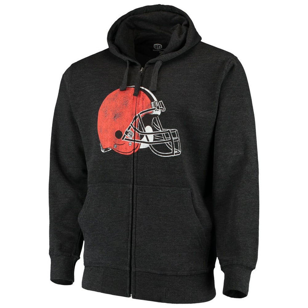 Cleveland Browns G-III Sports by Carl Banks Primary Logo Full-Zip Hoodie Charcoal | NFL
