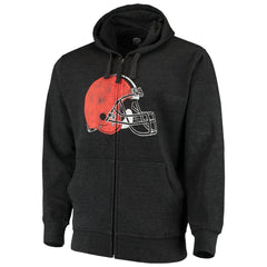 Cleveland Browns G-III Sports by Carl Banks Primary Logo Full-Zip Hoodie Charcoal | NFL