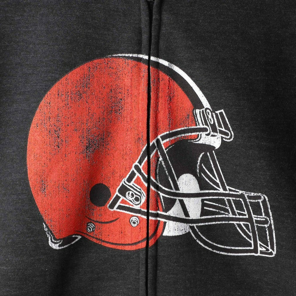 Cleveland Browns G-III Sports by Carl Banks Primary Logo Full-Zip Hoodie Charcoal | NFL