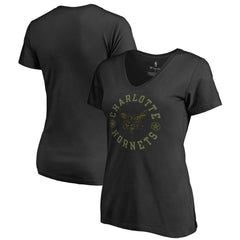 Charlotte Hornets Women's Liberty V-Neck T-Shirt Black - NBA
