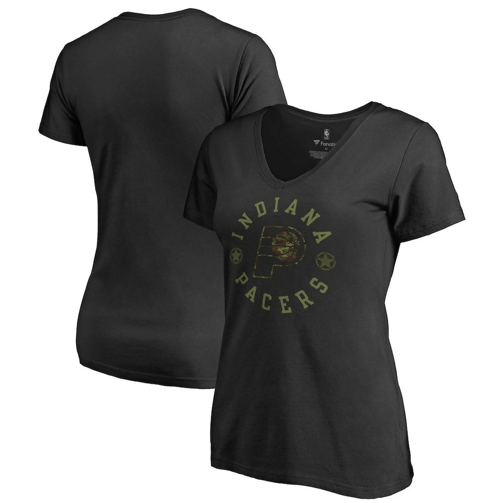 Indiana Pacers Women's Liberty V-Neck T-Shirt Black - NBA