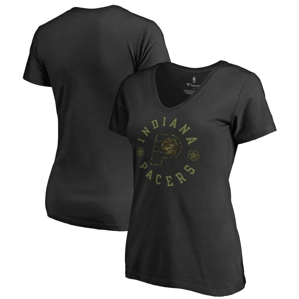 Indiana Pacers Women's Liberty V-Neck T-Shirt Black - NBA