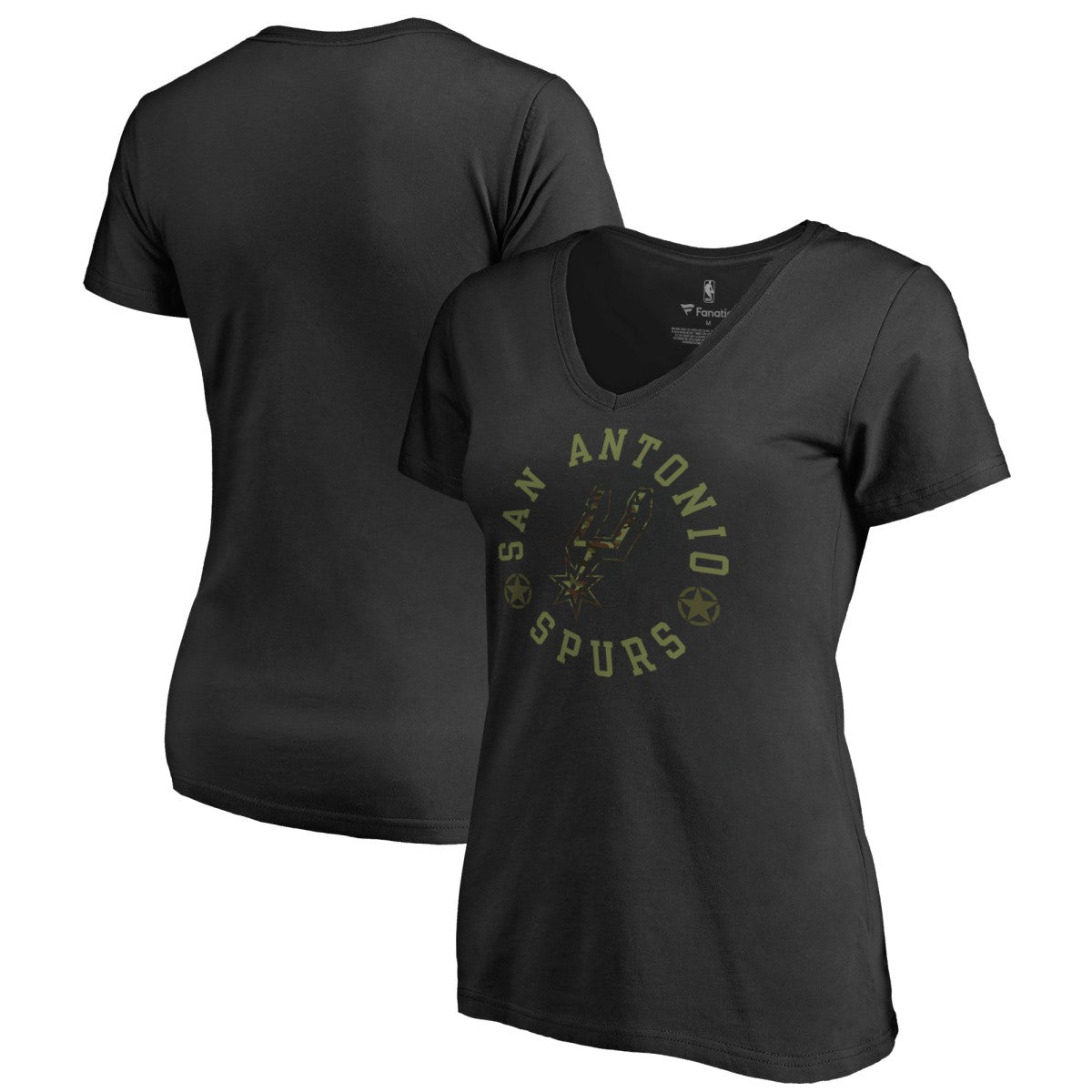 San Antonio Spurs Women's Liberty V-Neck T-Shirt Black - NBA