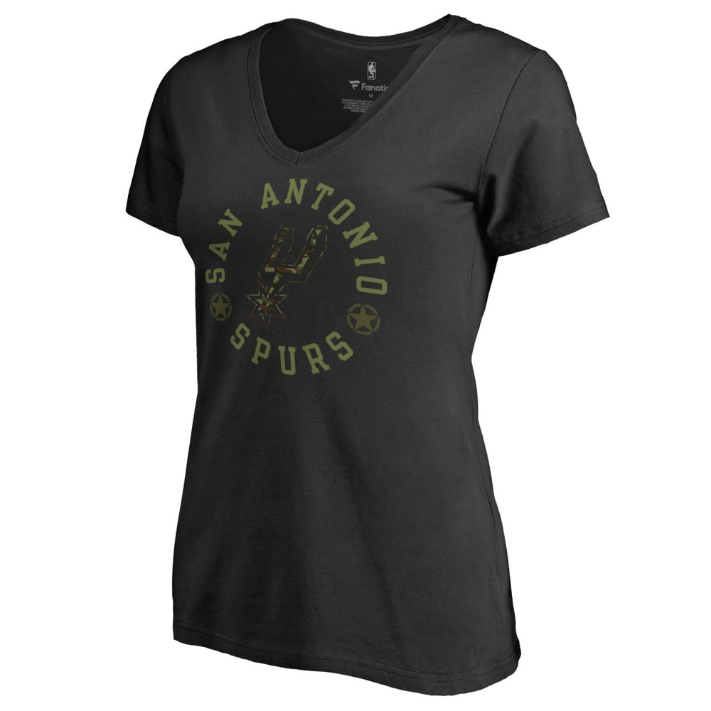San Antonio Spurs Women's Liberty V-Neck T-Shirt Black - NBA