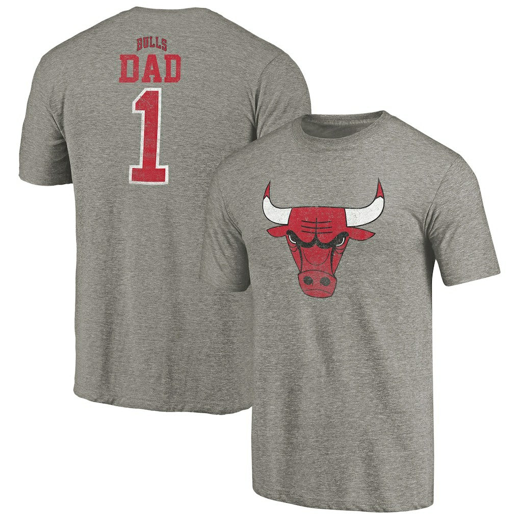 Chicago Bulls Greatest Dad Tri-Blend T-Shirt Gray - NBA