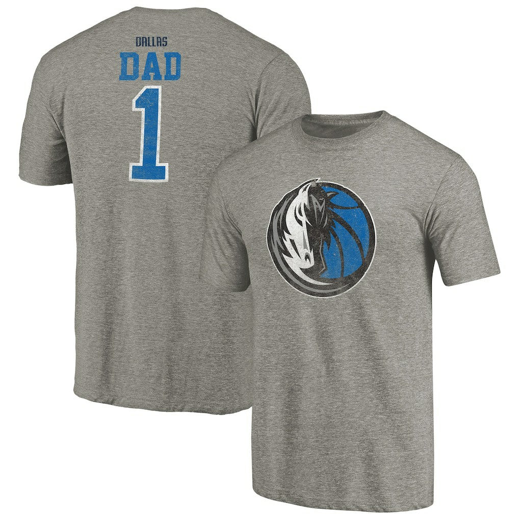 Dallas Mavericks Greatest Dad Tri-Blend T-Shirt Gray - NBA