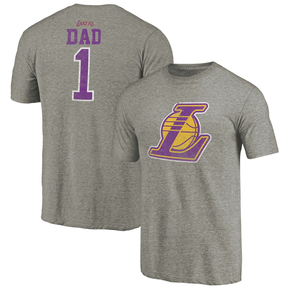 Los Angeles Lakers Greatest Dad Tri-Blend T-Shirt Gray - NBA