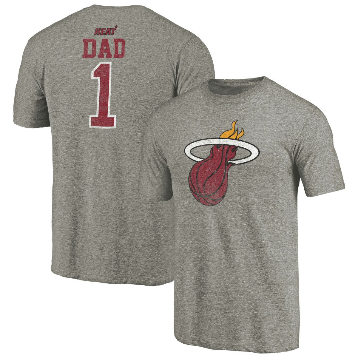 Miami Heat Greatest Dad Tri-Blend T-Shirt Gray - NBA