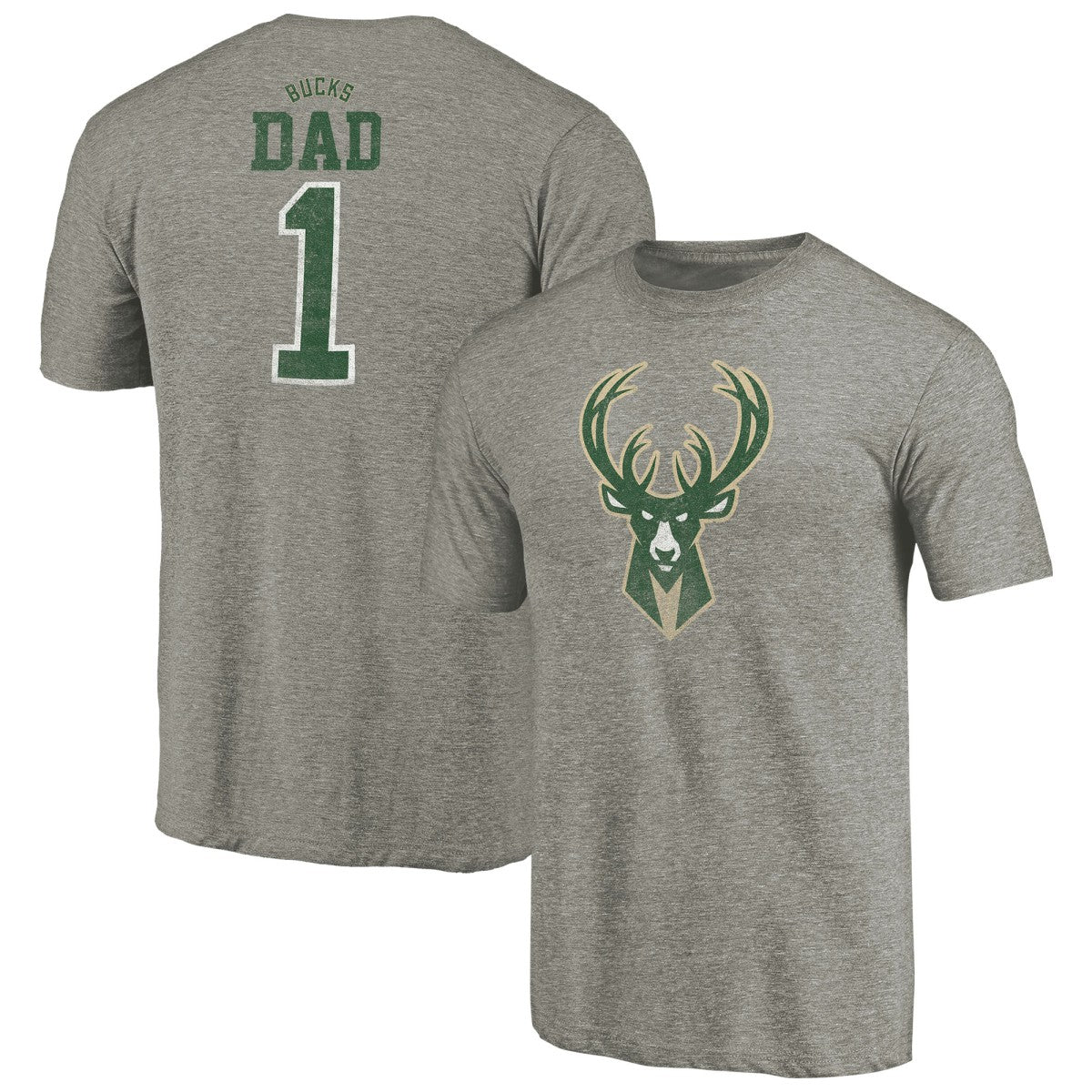 Milwaukee Bucks Greatest Dad Tri-Blend T-Shirt Gray - NBA
