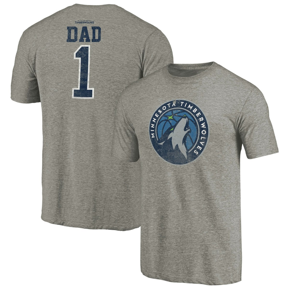 Minnesota Timberwolves Greatest Dad Tri-Blend T-Shirt Gray - NBA