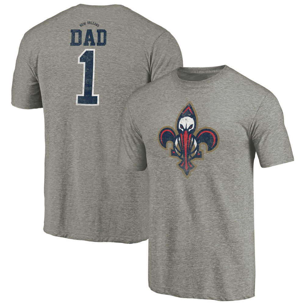 New Orleans Pelicans Greatest Dad Tri-Blend T-Shirt Gray - NBA