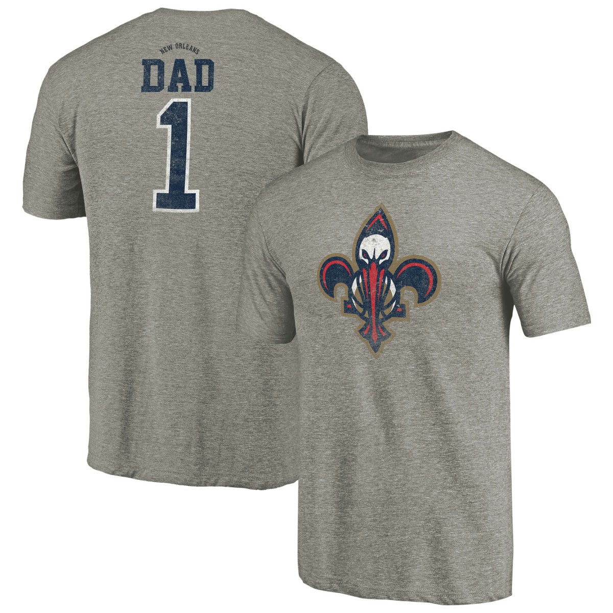 New Orleans Pelicans Greatest Dad Tri-Blend T-Shirt Gray - NBA
