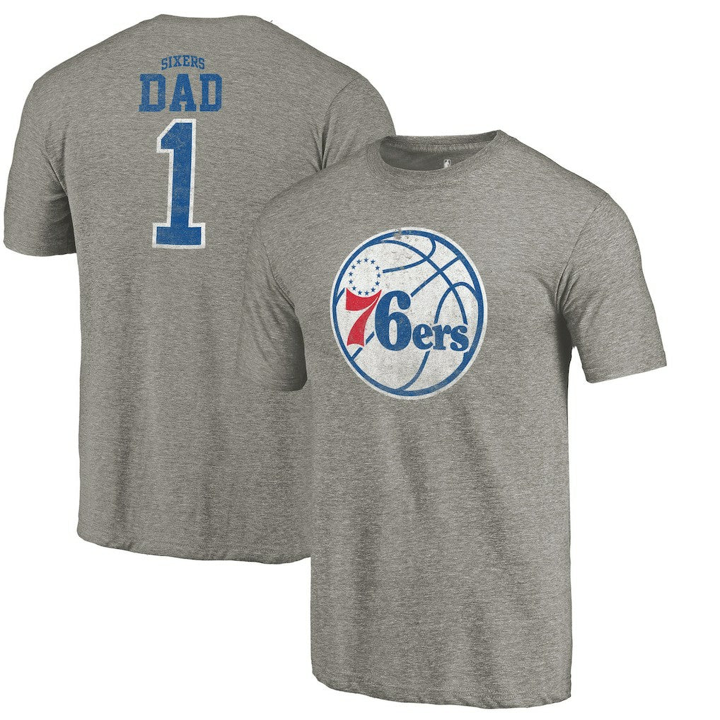 Philadelphia 76ers Greatest Dad Tri-Blend T-Shirt Gray - NBA