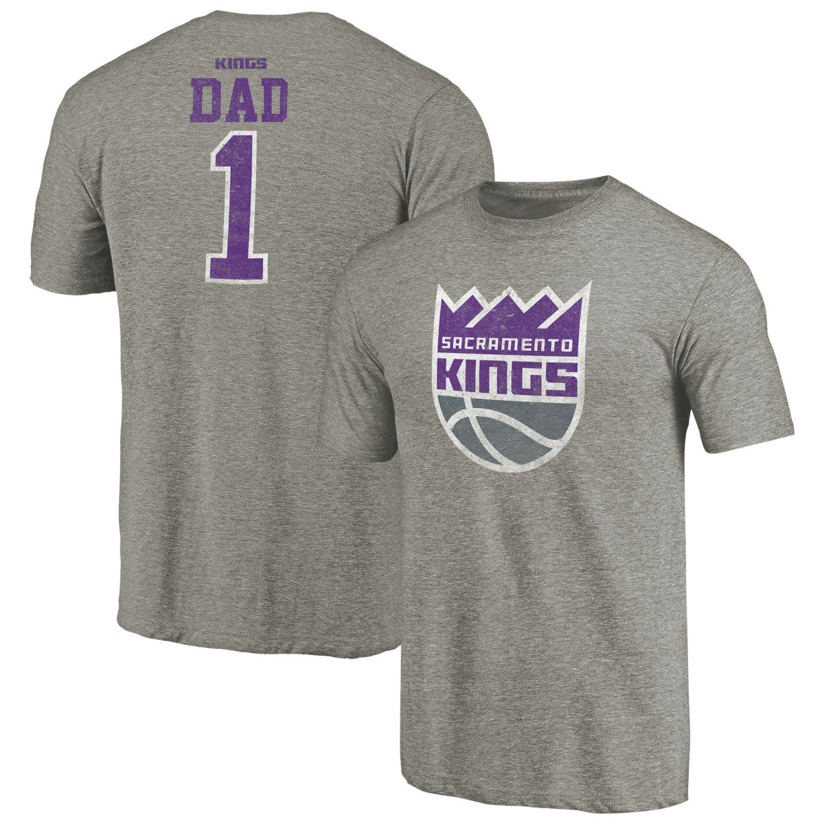 Sacramento Kings Greatest Dad Tri-Blend T-Shirt Gray - NBA