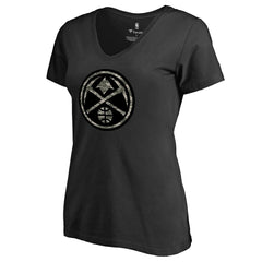 Denver Nuggets Women's Cloak Camo V-Neck T-Shirt Black - NBA