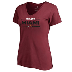 Miami Heat Women's We Are Iconic Collection V-Neck T-Shirt Red - NBA
