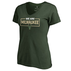 Milwaukee Bucks Women's We Are Iconic Collection V-Neck T-Shirt Green - NBA