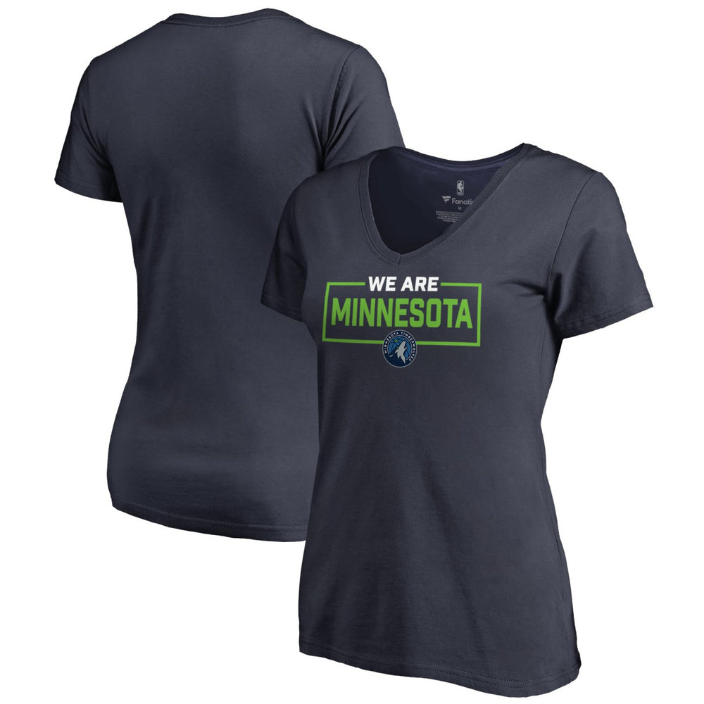Minnesota Timberwolves Women's We Are Iconic Collection V-Neck T-Shirt Navy - NBA