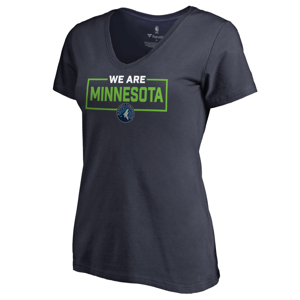 Minnesota Timberwolves Women's We Are Iconic Collection V-Neck T-Shirt Navy - NBA