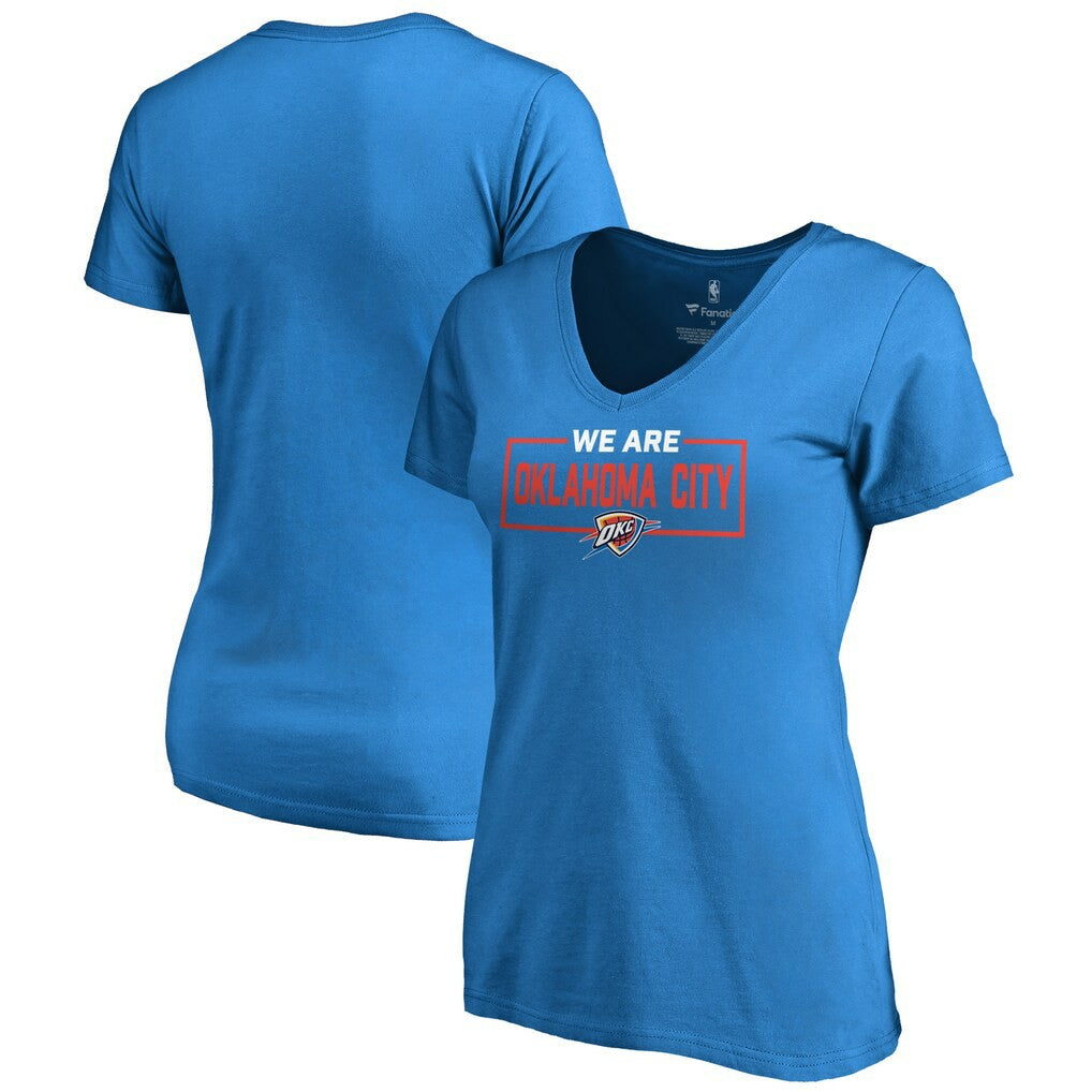 Oklahoma City Thunder Women's We Are Iconic Collection V-Neck T-Shirt Blue - NBA