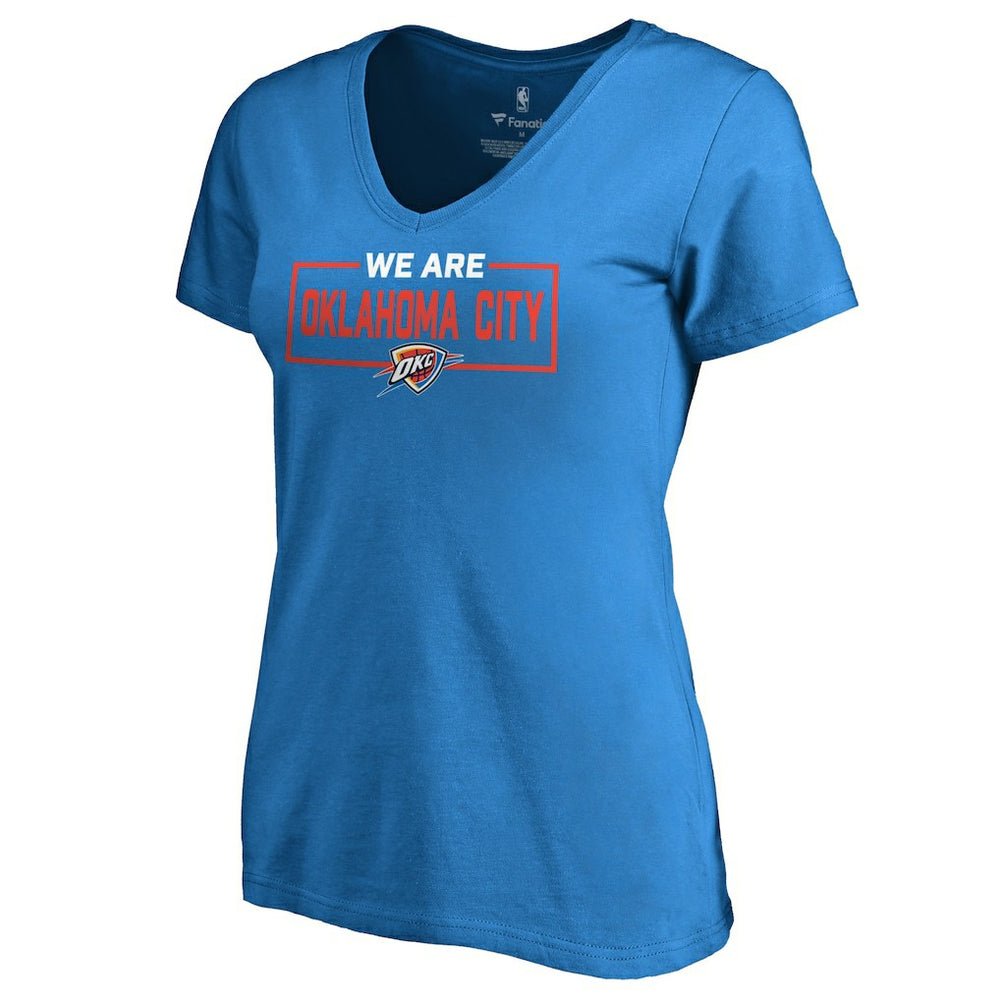 Oklahoma City Thunder Women's We Are Iconic Collection V-Neck T-Shirt Blue - NBA