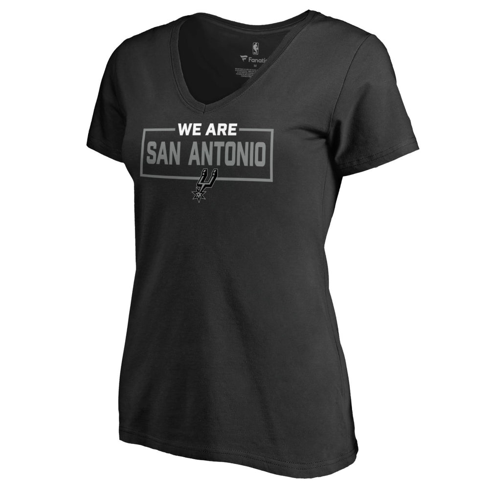 San Antonio Spurs Women's We Are Iconic Collection V-Neck T-Shirt Black - NBA