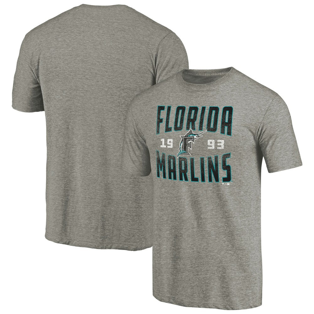 Florida Marlins Cooperstown Collection Vintage Antique Stack Tri-Blend T-Shirt - MLB