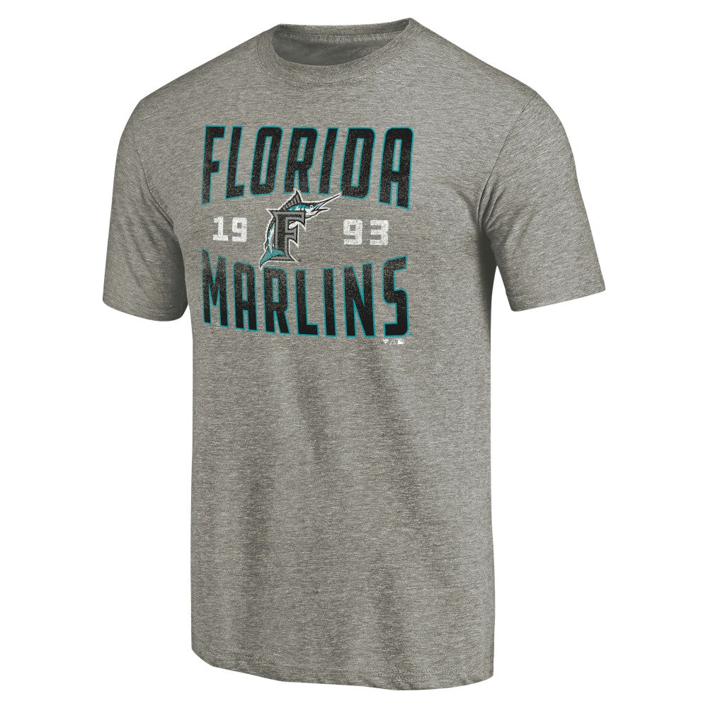 Florida Marlins Cooperstown Collection Vintage Antique Stack Tri-Blend T-Shirt - MLB