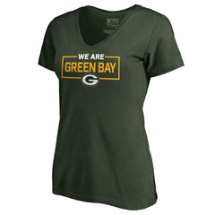 Green Bay Packers Women's We Are Icon V-Neck T-Shirt Green | NFL